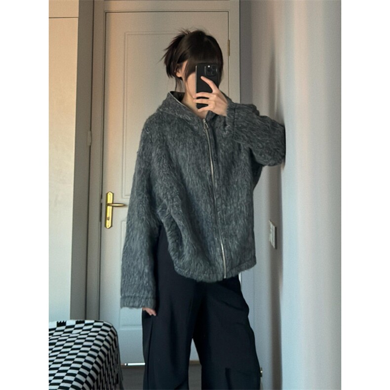 【有货】8153CC-特P86马海毛针织开衫毛衣男加厚拉链连帽外套,男装针织衫/毛衣,星座1007（原301D）