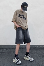 高街百搭小众拉链开衩牛仔短裤休闲五分裤B315-K23219-p45控58，男装牛仔裤，电商B315
