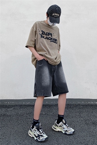 高街百搭小众拉链开衩牛仔短裤休闲五分裤B315-K23219-p45控58图片