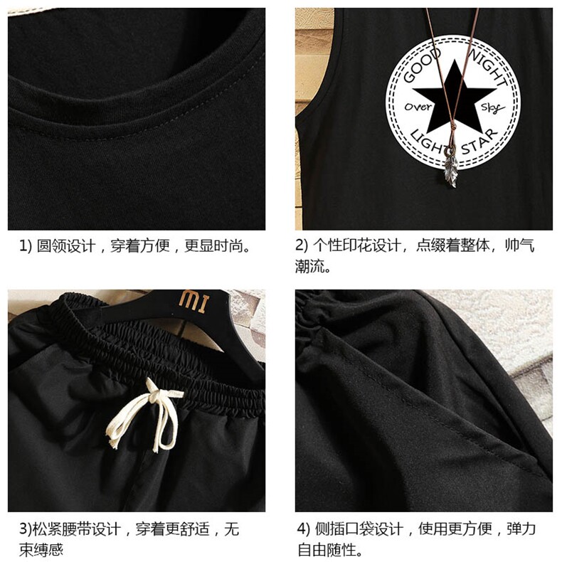 TB36008-P35纯汗背心套装男士大码汗衫短裤两件套砖墙挂拍,男装T恤,电商A040A