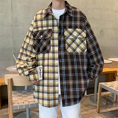 文艺潮流百搭简约衬衫新款时尚方领流行宽松型女慵懒，男装衬衫，星座716-4