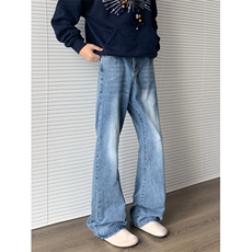 直筒宽松休闲牛仔裤男美式高街阔腿长裤子N0561-P45，男装牛仔裤，星座308B-2