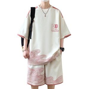 TZ24356-特P50短袖短裤套装男青少年夏季冰丝t恤男装学生一套图片