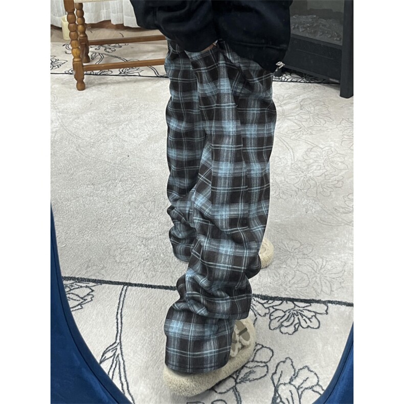 【有货】加绒548CC-P52常规549CC-P45美式复古加绒格子裤子男女,男装休闲裤,星座1007（原301D）