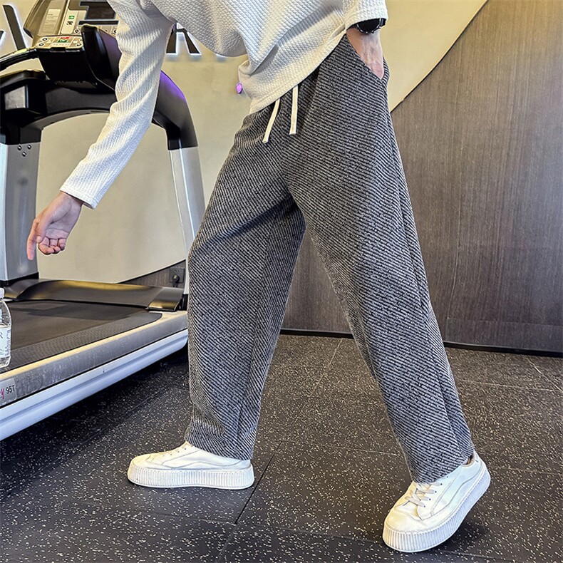 社会小伙秋冬新款斜条纹呢子裤店主风长裤休闲裤2281-P65，男装休闲裤，星座313B-2(原星座309A-2)