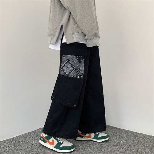 嘻哈潮牌腰果花拼接休闲裤男炸街工装裤K308P38,男装休闲裤,星座1116-2