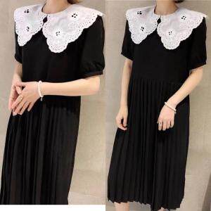 【现货】夏季新款韩版刺绣领连衣裙，女装连衣裙，1+9