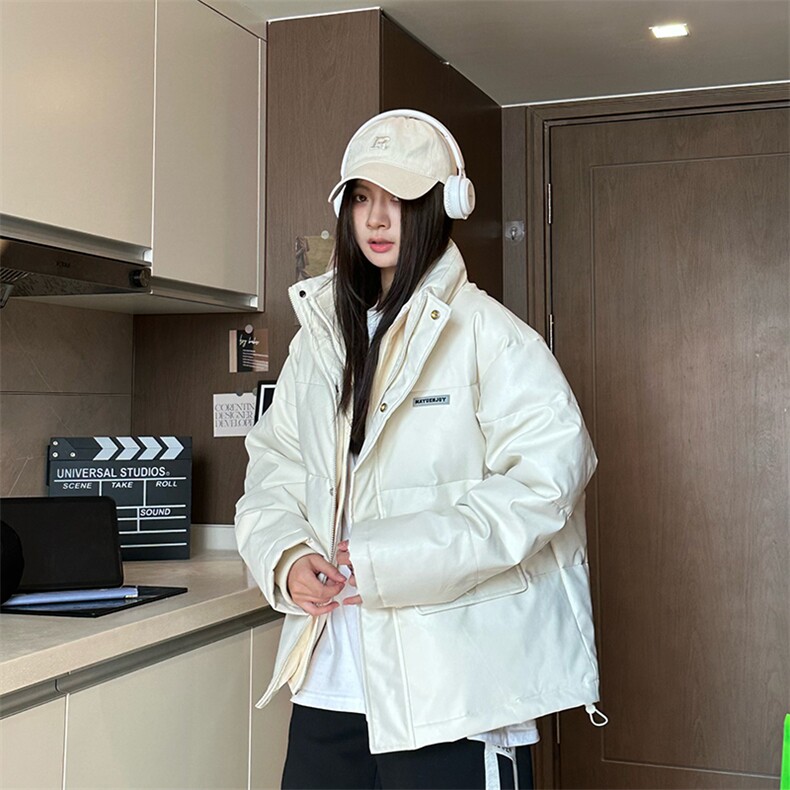 现货中性冬季宽松美式高街PU皮棉衣假两件外套XZ811A-MF120-P135,男装棉衣,星座811A