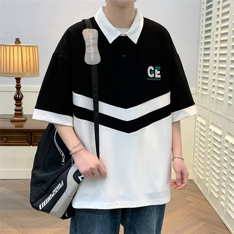 夏上新青少年简约刺绣半袖T恤印花翻领Polo衫男女628-P40控价68,男装Polo衫,电商A441-1