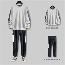 秋季男潮牌卫衣套装舒适宽松卫衣裤子休闲套装SW209+K0099-P50，男装套装，电商A128
