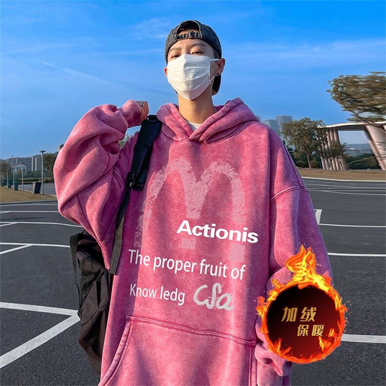 500克重磅美式印花做旧加绒加厚水洗卫衣冬SL1668,男装卫衣,电商A486