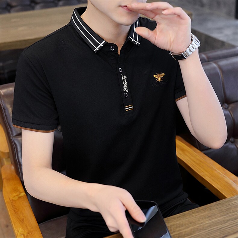 72380-P35夏季短袖t恤男士韩版潮流修身半袖体恤polo衫潮牌衬衫领,男装Polo衫,电商D310B