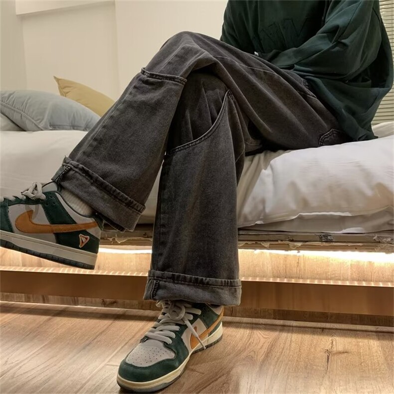 宽松直筒潮流中腰牛仔裤潮青春流行春季男长裤CT303P45,男装牛仔裤,星座1116-2