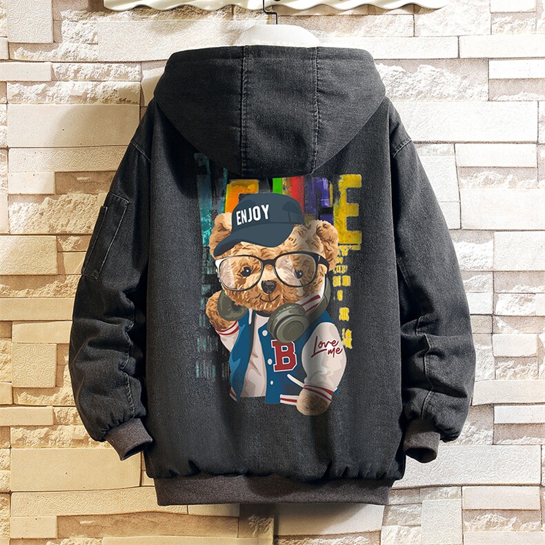 NM53211-P140 牛仔外套男大码加厚加绒衣男羊羔毛服男 砖墙图片