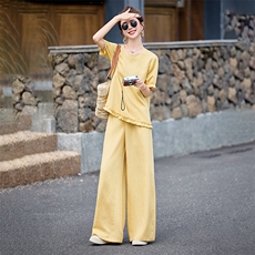 现货210-3272-P165-K218轻奢宽松上衣配阔腿裤，女装套装/套裙，浙宝210（原浙宝191）