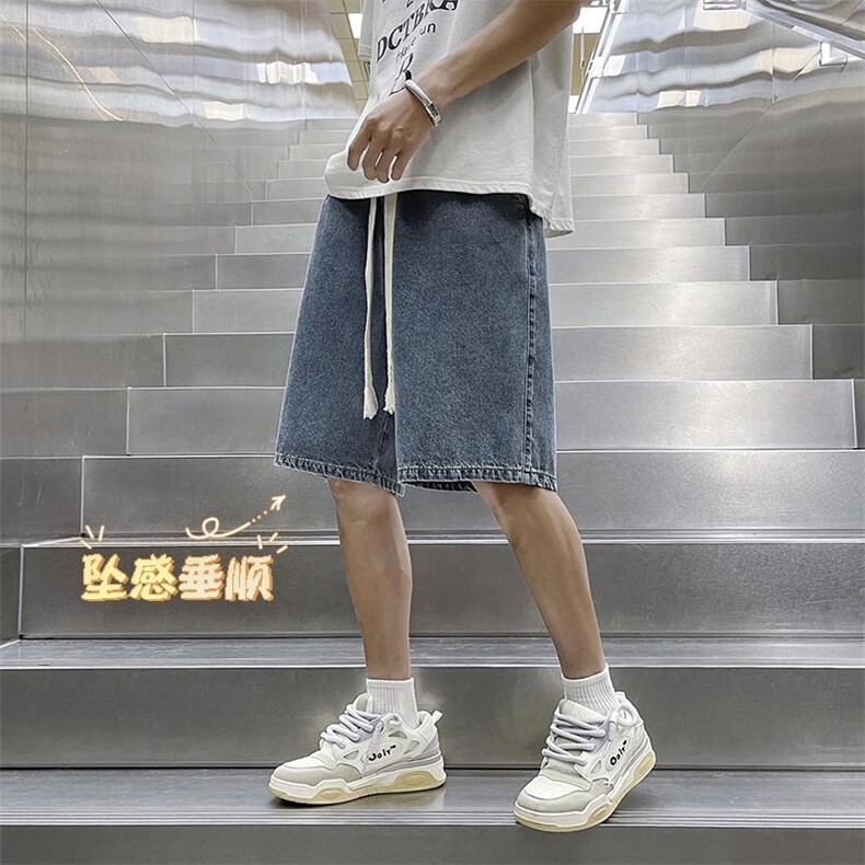 夏季薄款牛仔短裤直筒大码潮牌宽松休闲百搭 DK-852特批34图片