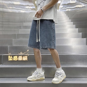 夏季薄款牛仔短裤直筒大码潮牌宽松休闲百搭 DK-852特批34图片
