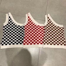 格子背心，女装背心吊带，cela(2F)