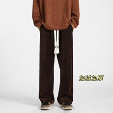 秋冬新款加绒加厚雪尼尔大码休闲裤M~5XLXZ604-KG44JR-P65控78，男装卫衣，星座604