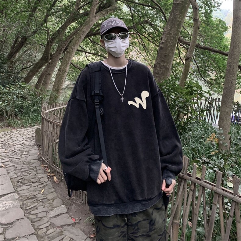 DSA028-SXCTV750抖音品质水洗重磅卫衣男高品质65棉圆领卫衣,男装卫衣,电商A028