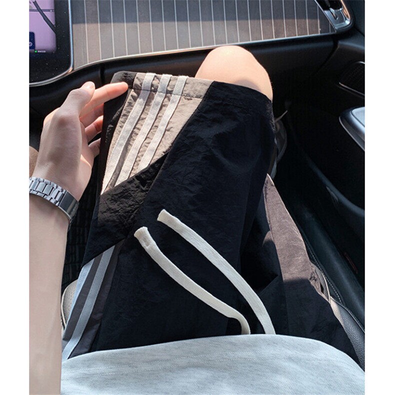 三条杠短裤男夏季薄款尼龙速干伞兵五分裤休闲运动中裤K9002，男装牛仔裤，星座1116A（原606A-3）