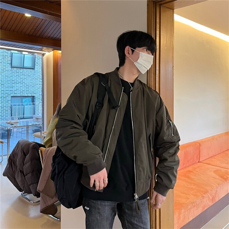 816B-WT001-P125机能风飞行员夹克夹棉韩版加厚外套韩男上衣，男装夹克，星座816B