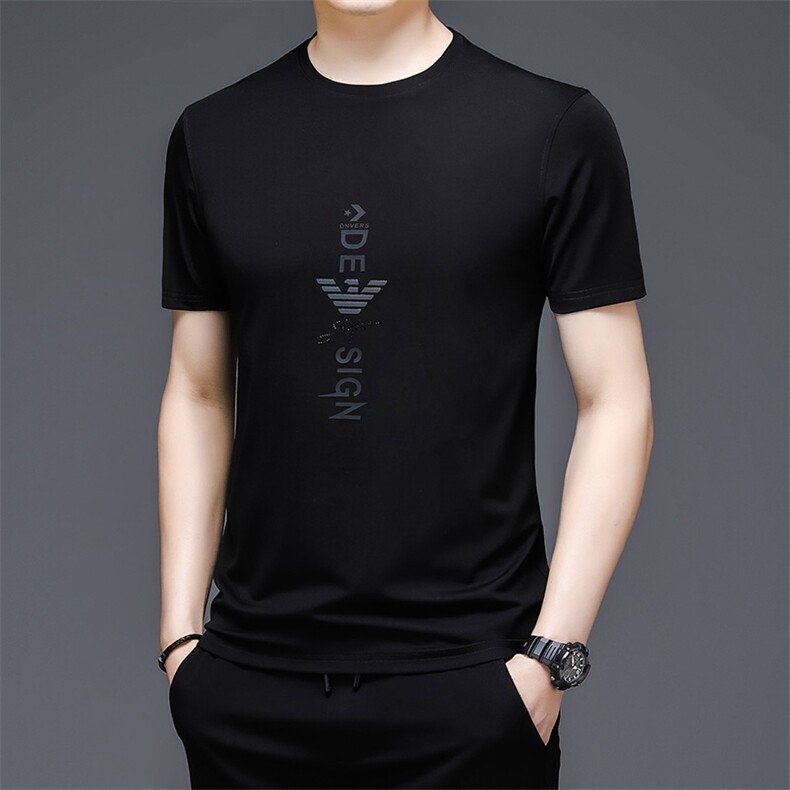 新款冰丝免烫短袖T恤男2023夏季新品男士体恤衫中年宽松透气男装,男装T恤,电商B212（原钱塘6029）