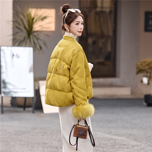 新中式立领羽绒服女2025冬季新款巨好看刺绣大毛领白鸭绒外套图片