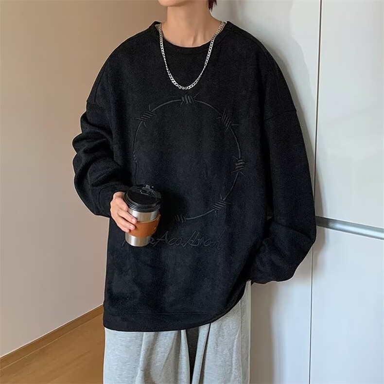 秋季美式vintage卫衣男新款潮流宽松情侣休闲小众上衣W5355-P36,男装卫衣,星座512-3
