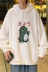 WY2037-P35加绒款-P40纯棉连帽卫衣男大码运动帽衫宽松薄外套男，男装卫衣，电商A040