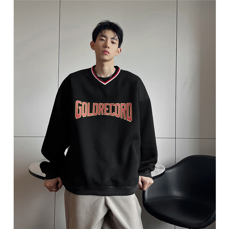 2025秋新款美式复古球衣V领男运动套头卫衣GW052-P55-控78,男装卫衣,星座216(原A116)