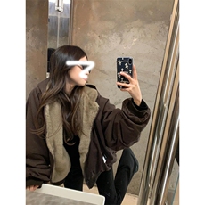 两面穿现货重磅短款座山雕棉衣男女双面穿毛毛绒棉服加厚外套，男装棉衣，电商A486-1