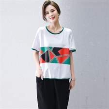2022夏季新款时尚宽松大码套装舒适百搭显瘦两件套，女装套装/套裙，深水步