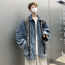 新款复古水洗民族牛仔外套潮牌男春秋款高级感古着夹克JK8602，男装夹克，星座1116A-1（原606A）