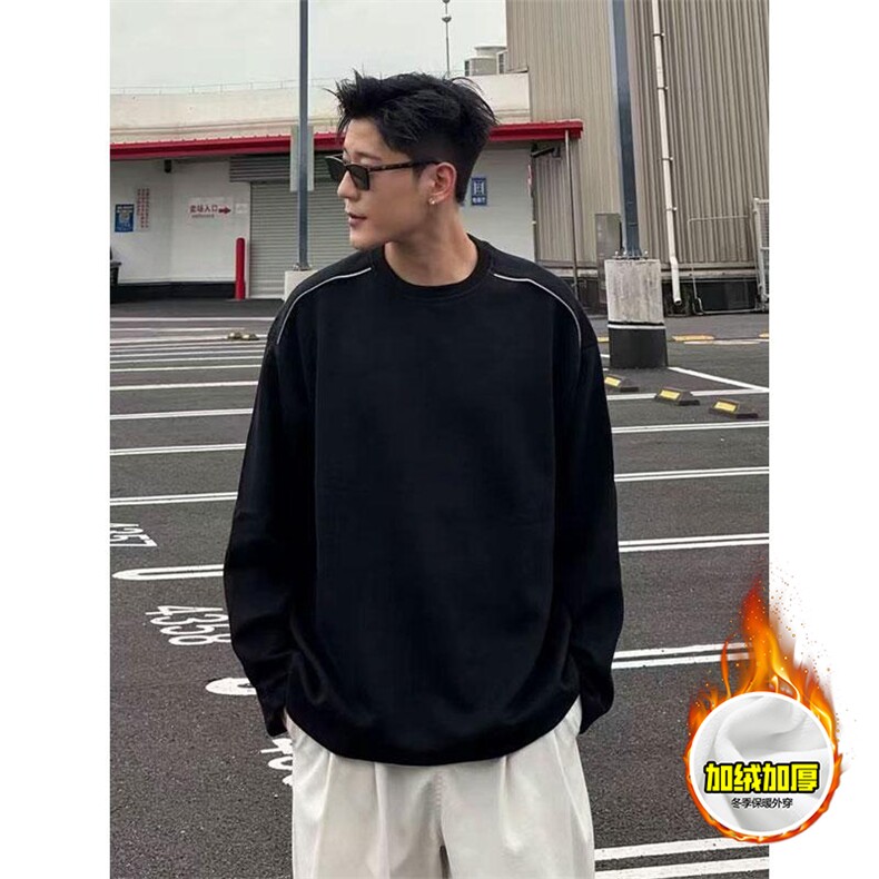 480G重磅加绒硬挺boxy男女秋冬美式高街结构拉链肩圆领卫衣厚外套，女装短外套，电商A486