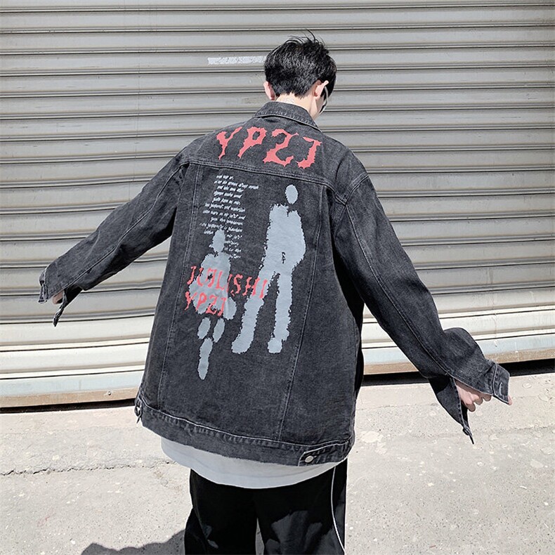 M-5XL大码重工艺春秋季高街宽松复古牛仔外套潮牌夹克衬衫A161,男装衬衫,电商A161