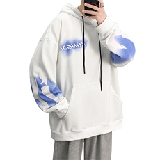 7XL-M2023春季新款白色连帽卫衣外套男休闲长袖上衣加肥加大码，男装卫衣，钱塘717(原712)