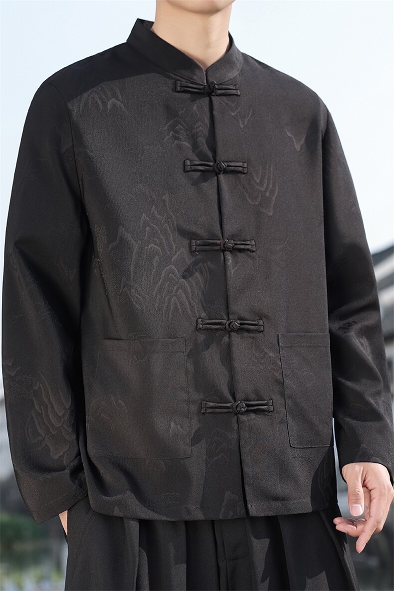 2026春季新款男装新中式唐装盘扣汉服衬衫经典风衬衣C175-P65,男装衬衫,电商B277(原6028)