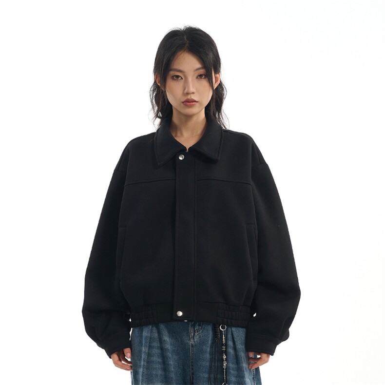 华棉450克W9876-特P85翻领开衫卫衣男女秋季情侣短款拉链夹克外套,男装夹克,电商D310B
