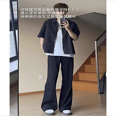 长裤直筒型潮青少年微弹直筒黑色垂坠感高级微喇弯刀冰丝西裤夏季，男装西裤，星座218-8