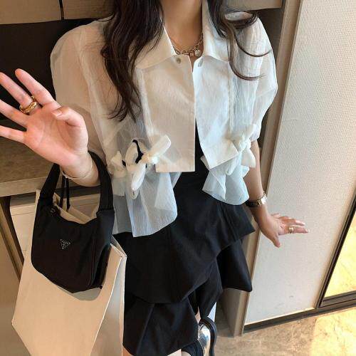 蝴蝶结短衬衫，女装衬衫，XTZ style
