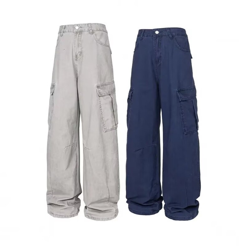 美式微喇叭牛仔裤男女复古cleanfit水洗棉工装裤子K90066-P60网图,男装牛仔裤,电商B245