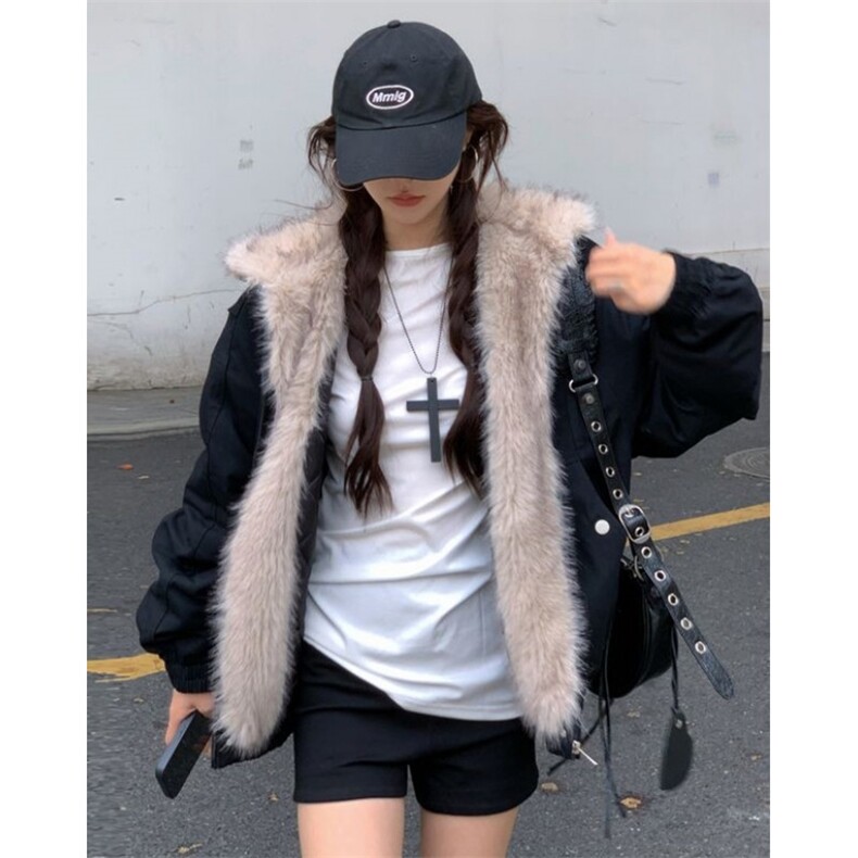 美式复古座山雕短款连帽毛领棉服女冬派克服棉衣外套M1161,男装棉衣,星座1116A（原606A-3）