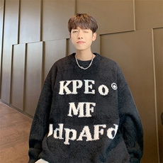 B322P55秋冬字母宽松毛衣打底衫男装男港风，男装T恤，星座512-6