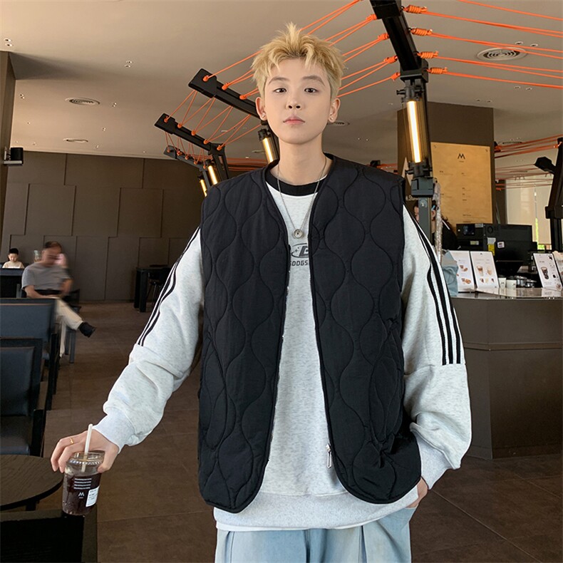 冬季港风男装外套宽松百搭棉马甲保暖羽绒棉棉服男坎肩MJ106-P68图片