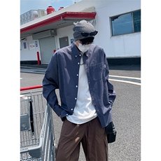 日系cityboy条纹长袖衬衫潮流休闲衬衣宽松百搭外套C2264-特价P33，男装衬衫，电商A007