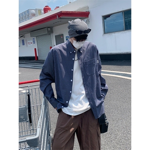日系cityboy条纹长袖衬衫潮流休闲衬衣宽松百搭外套C2264-特价P33图片