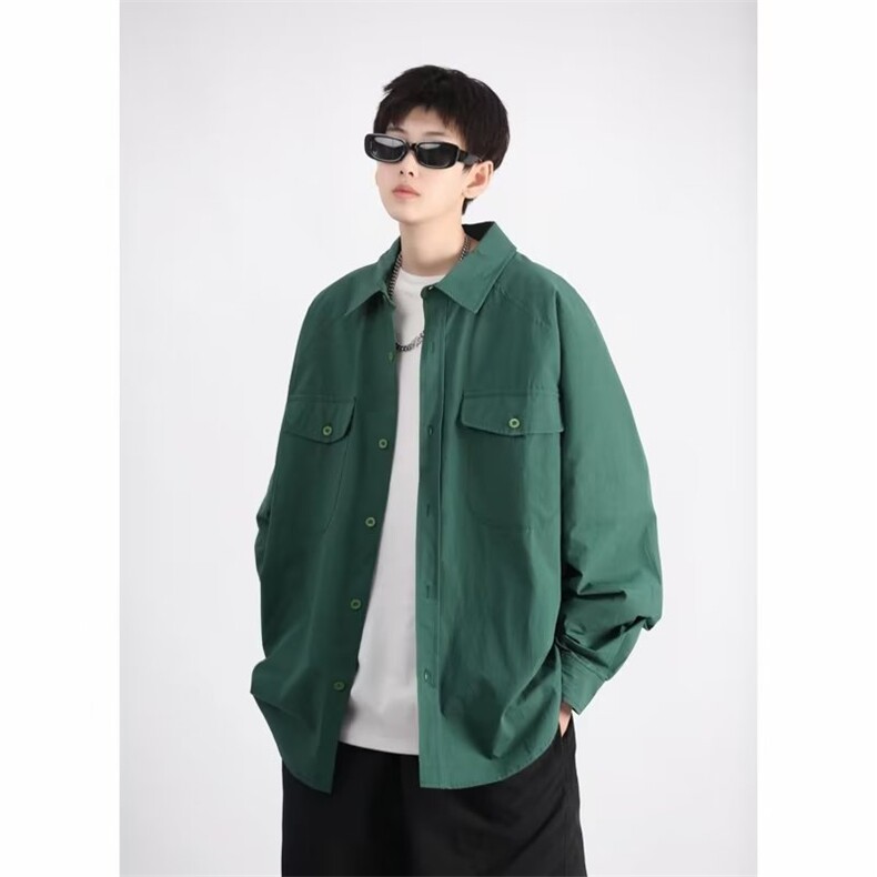 衬衫男韩版潮流长袖口袋个性帅气2023秋季新款ins外套CY504-P45,男装衬衫,星座412-3