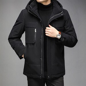 连帽羽绒服男2023冬季保暖休闲外套中年爸爸男羽绒服HPN2156-P320图片
