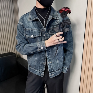 美式复古男士复古做旧工装牛仔夹克   A368-NJ8628-P108图片
